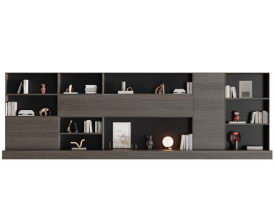 现代实木置物装饰架