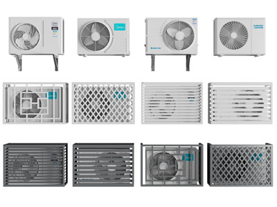 现代空调外机3d模型 现代空调外机