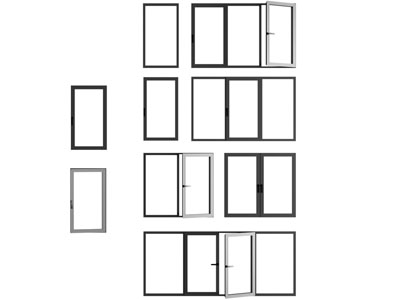 现代玻璃平开窗户