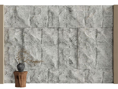 现代岩石 毛石背景墙3d模型 现代岩石 毛石背景墙