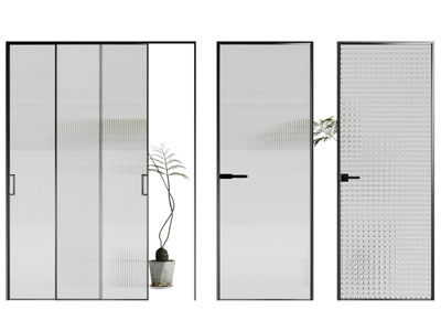 现代玻璃平开门 推拉门