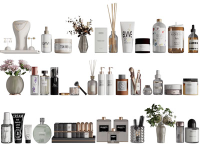 现代化妆品 护肤用品摆件组合