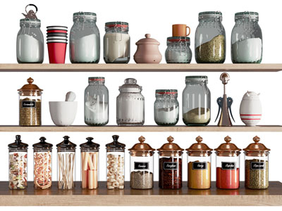 现代调料瓶 玻璃密封罐 厨房用品