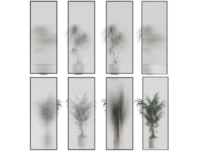 现代花纹玻璃隔断3d模型 现代花纹玻璃隔断