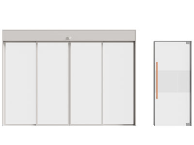 现代遥控玻璃推拉门 大门 单扇平开门