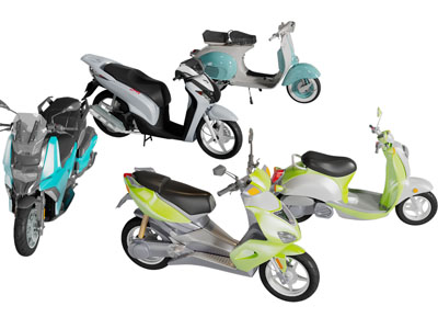 现代踏板电动车 电瓶车 摩托车
