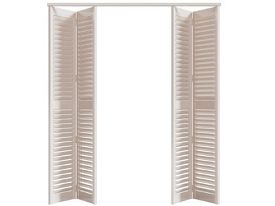 现代实木百叶折叠推拉门