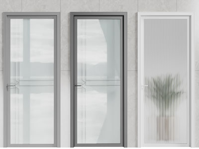 现代玻璃平开门