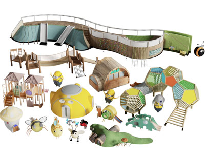 现代儿童游乐设备 游乐场3d模型 现代儿童游乐设备 游乐场