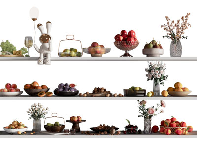 现代水果盘里的苹果 葡萄 坚果水果食物