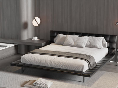 现代双人床 床头柜