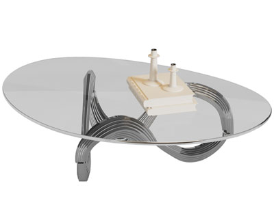 现代玻璃茶几3d模型 现代玻璃茶几