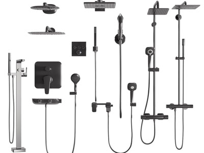 现代金属淋浴花洒