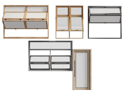 现代上推拉窗户