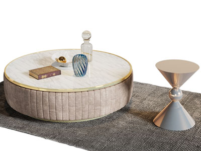 现代轻奢圆形茶几 边几3d模型 现代轻奢圆形茶几 边几