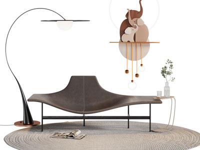 现代休闲椅子 落地灯