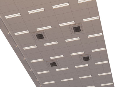 现代铝扣板 天花吊顶 格栅灯 排风扇