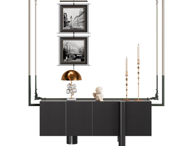 法式玄关柜 装饰挂画 摆件组合