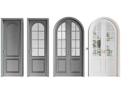 法式拱形平开门 双开门