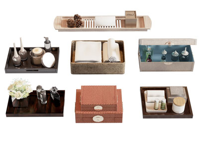 新中式收纳筐 托盘 毛巾卫浴小件