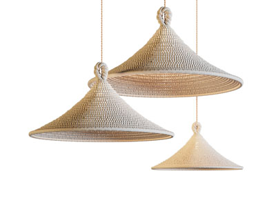 侘寂风编织灯罩吊灯