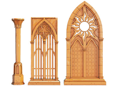 法式拱形门 柱子
