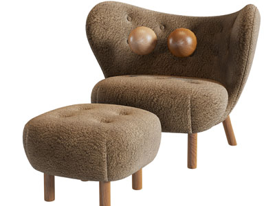 现代休闲椅子 脚踏