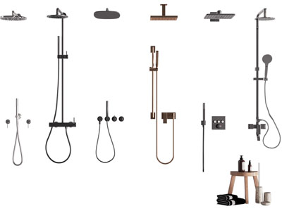 现代金属淋浴花洒