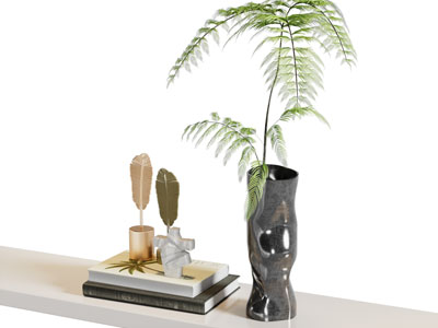 现代书本 花瓶花卉摆件组合