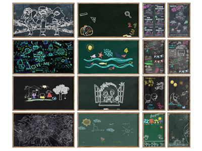 现代涂鸦黑板背景墙 粉笔涂鸦墙饰挂件