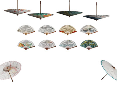 新中式折扇 纸伞墙饰挂件