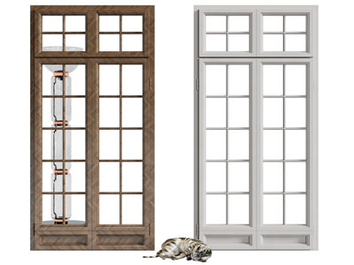 美式方格边框平开窗户