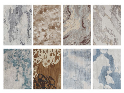 新中式长方形地毯3d模型 新中式长方形地毯