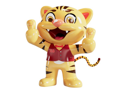 现代卡通老虎雕塑雕刻摆件3d模型 现代卡通老虎雕塑雕刻摆件