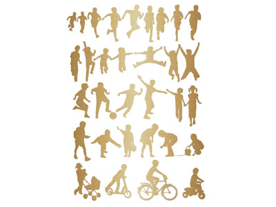 现代运动的人物剪影 墙饰