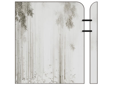 新中式床头背景墙3d模型 新中式床头背景墙