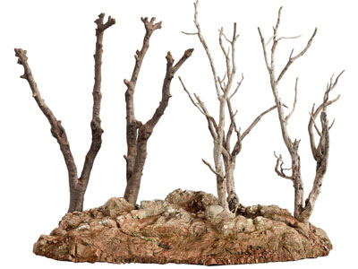 现代土堆 枯树枝 树干