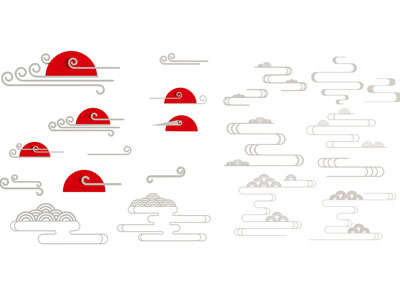 新中式祥云墙饰 剪影