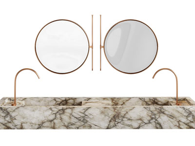 现代轻奢大理石洗手台 镜子