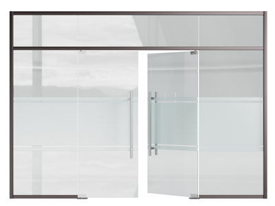 现代办公玻璃大门 双开门