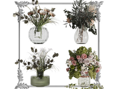 欧式玻璃花瓶花卉