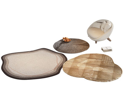 现代不规则地毯3d模型 现代不规则地毯