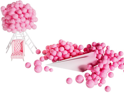 现代气球美陈 摆件组合