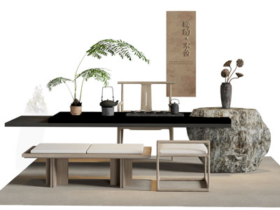 新中式茶桌椅组合