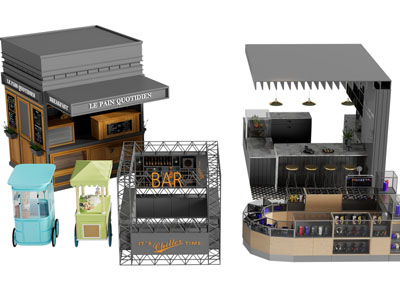 工业风loft酒吧 咖啡馆吧台 门头