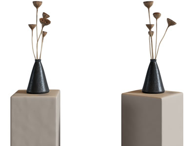 新中式花瓶花卉莲蓬摆件组合