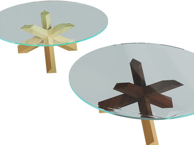 现代圆形玻璃茶几3d模型 现代圆形玻璃茶几