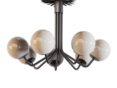 现代金属球形灯罩吊灯