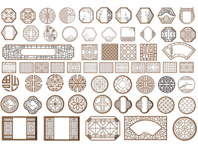 新中式镂花窗 窗格 花格