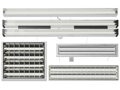 现代办公一字吊灯 格栅灯
